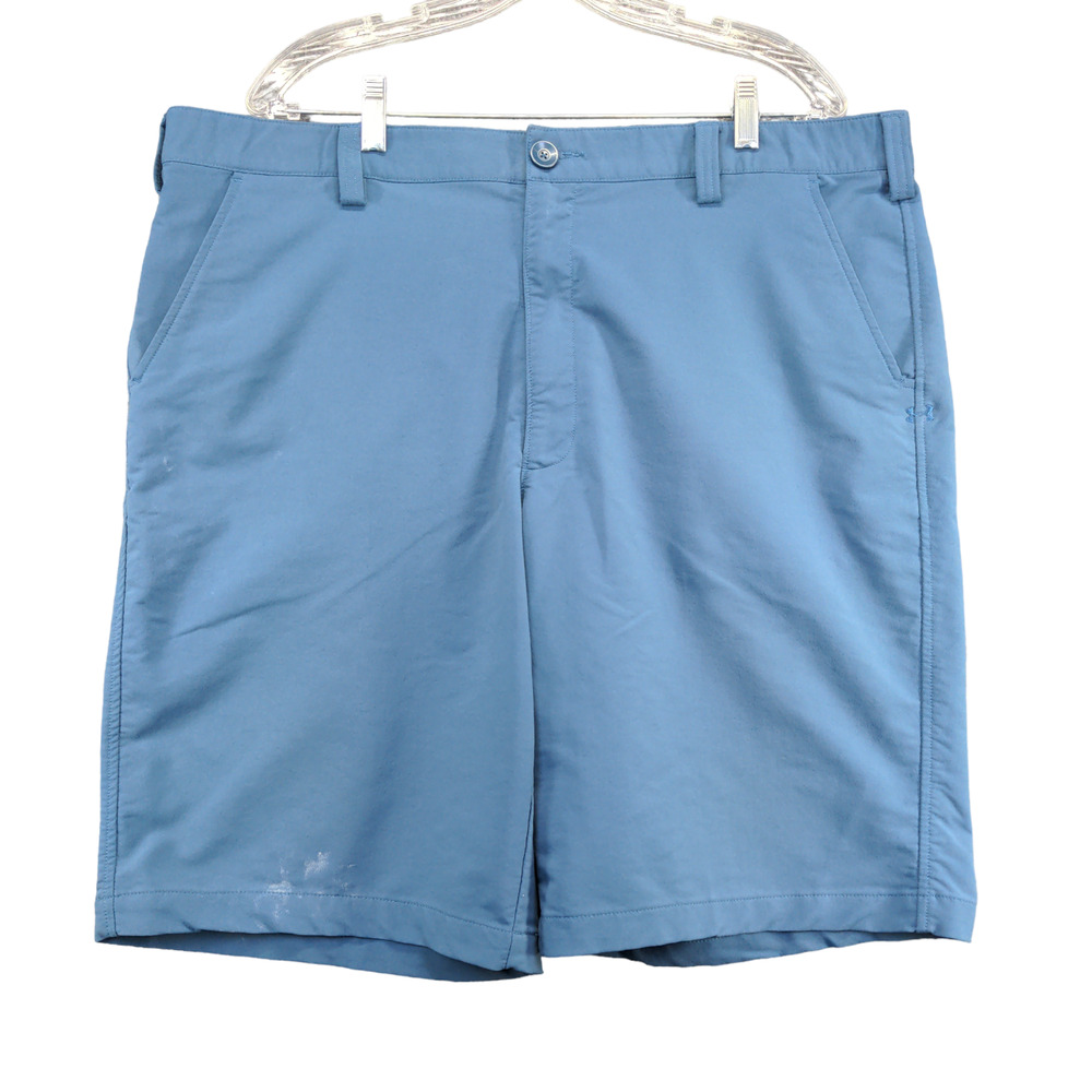 Under Armour Mens Chino Shorts Blue Size 40 Nylon Polyester Blend Pockets